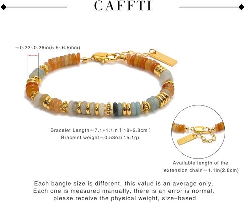 Natural Gemstone Bracelet for Women Healing Crystal Stone Flat Bead Bracelet Handmade 8 Inch Bracelet Jewelry in Saudi Arabia