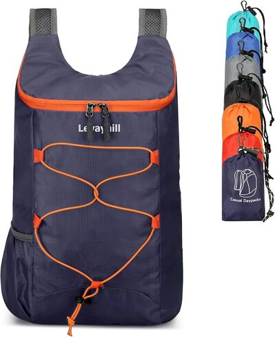 levayhill 16L Hiking Daypack, Water Resistant Lightweight Packable Backpack for Travel, Camping Outdoor Backpack Portable Folding Carry-on Bag,Blue in Kuwait