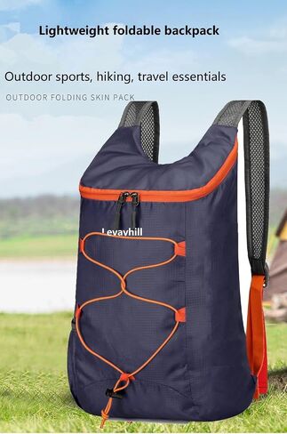 levayhill 16L Hiking Daypack, Water Resistant Lightweight Packable Backpack for Travel, Camping Outdoor Backpack Portable Folding Carry-on Bag,Blue in Kuwait