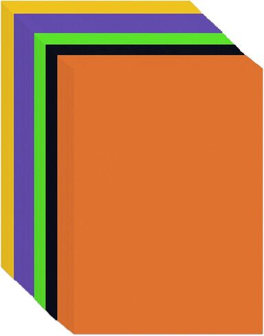 75 Pieces Halloween Cardstock Thick Paper, Black Orange Dark Purple Yellow Green Cardstock Paper Card Stock for Halloween Card Making Arts Crafts Invitations Greeting Gift Tags in Saudi Arabia