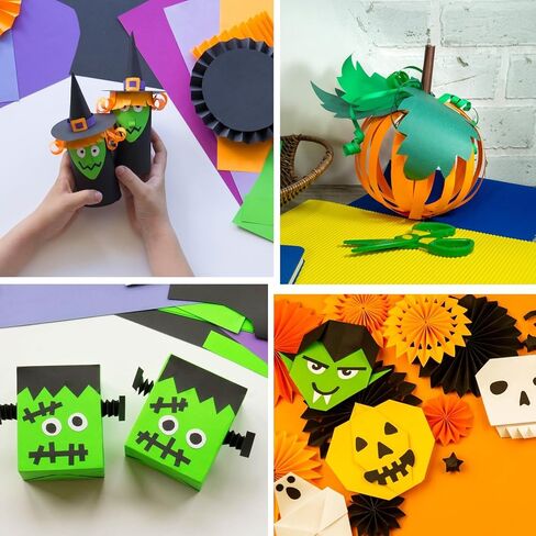 75 Pieces Halloween Cardstock Thick Paper, Black Orange Dark Purple Yellow Green Cardstock Paper Card Stock for Halloween Card Making Arts Crafts Invitations Greeting Gift Tags in Saudi Arabia
