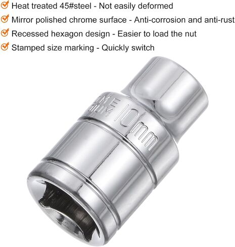 HARFINGTON 3pcs 6-Point Socket 1/2" Drive 21mm Metric 1.5" Length 45# Steel Shallow Sockets Mirror Polishing Chrome Sockets for Car Repair Mechanical Maintenance Home Use in Saudi Arabia