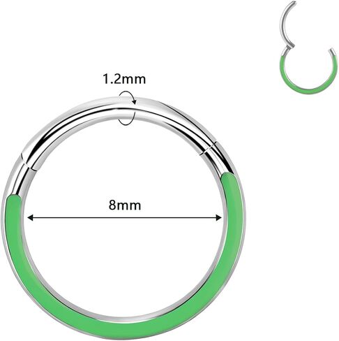 حلقات ثقب متمحورة الأطواق 16G ASTM F136 التيتانيوم سلس يتوهج في الظلام حلق الأنف ثقب المجوهرات للأنف الحاجز الغضروف الحلزون الزنمة Daith الفص الفرس هوب ثقب خواتم 1 قطعة in Saudi Arabia