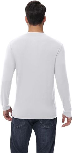 Riyiper 3 Pack Men's Long Sleeve Henley Shirts with Pocket Slim Fit Round Neck Casual Tops with Button Basic Tee in Kuwait