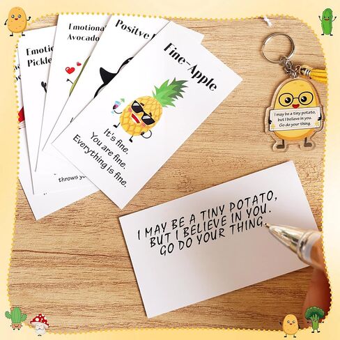 Positive Support Keychain Gift Set: Adorable Vegetable Animals Acrylic Keychains with Tassels Appreciation Gifts in Kuwait