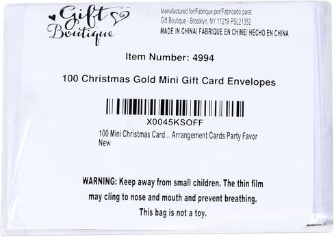 100 Mini Christmas Card Gift Envelopes Holiday Card Gift Holder Enclosure Gold Bow Design Size 2 11/16" X 3 11/16" for Place Cards, Gift Cards, Notes, Money and Flower Arrangement Cards Party Favor in Saudi Arabia