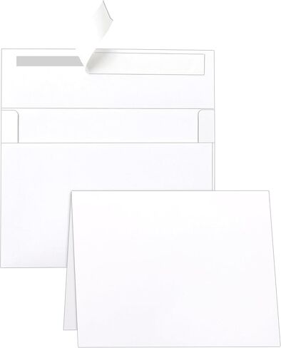 10 Assorted Colors Blank Cards and Envelopes 4.25 x 5.5 Heavyweight Folded Cardstock and A2 Envelopes Self Seal 100 Packs for Invitations, Wedding, DIY Greeting Cards, Thank You Cards in Saudi Arabia
