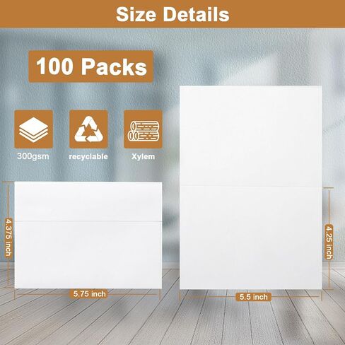 10 Assorted Colors Blank Cards and Envelopes 4.25 x 5.5 Heavyweight Folded Cardstock and A2 Envelopes Self Seal 100 Packs for Invitations, Wedding, DIY Greeting Cards, Thank You Cards in Saudi Arabia