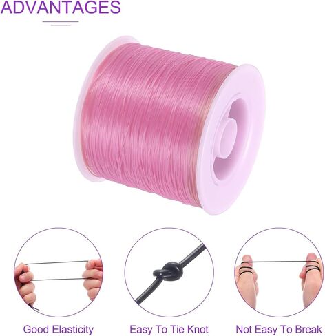 DMiotech Elastic String for Bracelets, 1.5mm Stretchy Strings Stretch Bead Cord Black String Thread for Jewelry Bracelet Making Necklaces Beading DIY Craft, 55m/60 Yards in Saudi Arabia