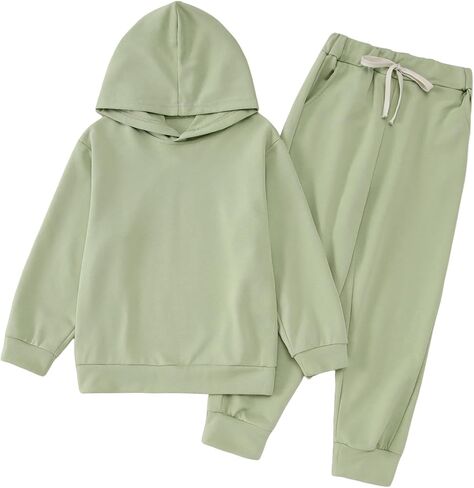 BOUTIKOME أطفال بنات بنين هوديي وتتسابق البلوز Sweatpants الأطفال عداء ببطء مجموعة طويلة الأكمام الصلبة قميص ملابس الخريف عادية in Saudi Arabia