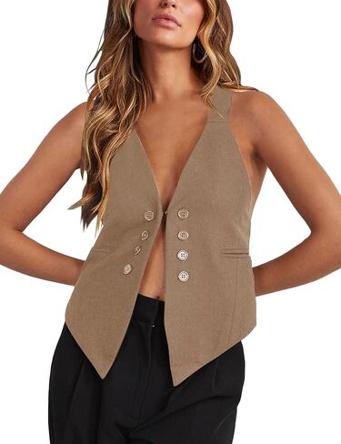 العثور على الزهور المرأة عارضة تنوعا زر يصل أكمام سترة مثير الخامس الرقبة سترة صدرية in Kuwait