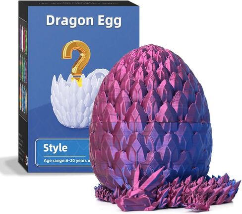 3D Printed Dragon Egg - Gemstone, Rainbow, 12 inch Dragon Inside in Kuwait