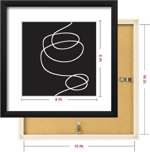 ArtbyHannah Gallery Wall Frame Set of 9 8x8 Square Picture Frame, Black Picture Frames Used as 8x8 Picture Frames Without Mat for Gallery Wall Mounting in Saudi Arabia