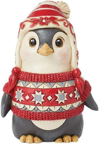 تمثال صغير من Enesco Jim Shore Heartwood Creek Nordic Noel Penguin in Sweater - تمثال صغير مصنوع يدويًا من الراتنج الحجري مصنوع يدويًا لديكور المنزل في عيد الميلاد، 4.02 بوصة in Saudi Arabia