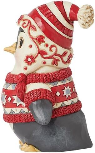 تمثال صغير من Enesco Jim Shore Heartwood Creek Nordic Noel Penguin in Sweater - تمثال صغير مصنوع يدويًا من الراتنج الحجري مصنوع يدويًا لديكور المنزل في عيد الميلاد، 4.02 بوصة in Saudi Arabia