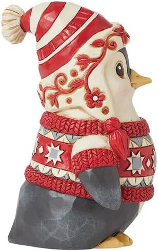 تمثال صغير من Enesco Jim Shore Heartwood Creek Nordic Noel Penguin in Sweater - تمثال صغير مصنوع يدويًا من الراتنج الحجري مصنوع يدويًا لديكور المنزل في عيد الميلاد، 4.02 بوصة in Saudi Arabia