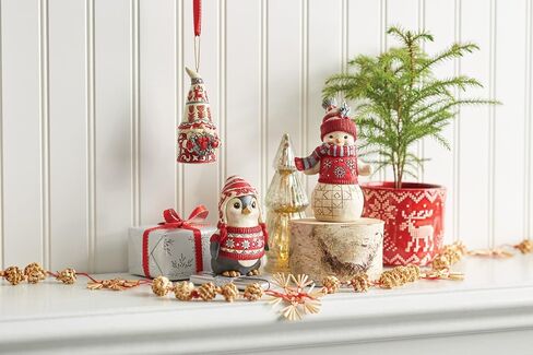 تمثال صغير من Enesco Jim Shore Heartwood Creek Nordic Noel Penguin in Sweater - تمثال صغير مصنوع يدويًا من الراتنج الحجري مصنوع يدويًا لديكور المنزل في عيد الميلاد، 4.02 بوصة in Saudi Arabia