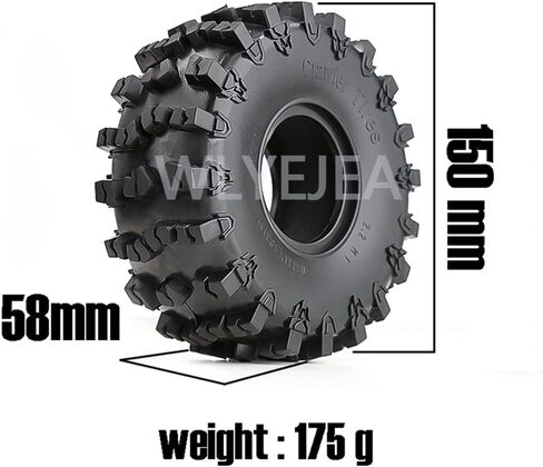 4 قطع 2.2 بوصة RC إطارات مطاطية 150 مم إطار زاحف مع حشوات إسفنجية متوافقة مع 1/10 RC الزاحف المحوري SCX10 RR10 90053 AX10 Wraith 90056 90045 in Saudi Arabia