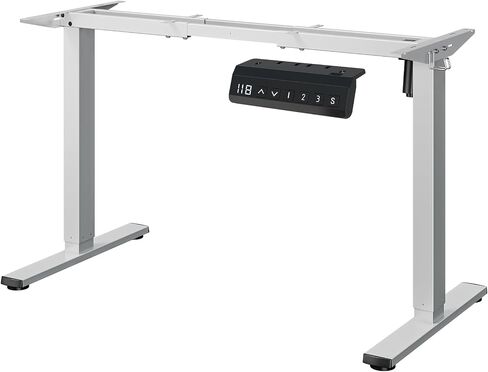 Standing Desk Frame, Electric Stand up Desk Frame Height Adjustable Table Legs Sit Stand Desk Frame, Dual Motor Ergonomic Standing Desk Base Workstation, Frame Only, White in Saudi Arabia