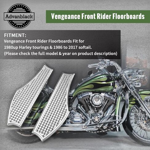 Harley Driver Footpegs Vengeance Front Ride Floor Board Floorboards Fit for Harley Touring Road Glide Street Glide Electra Glide(Chrome) in Saudi Arabia