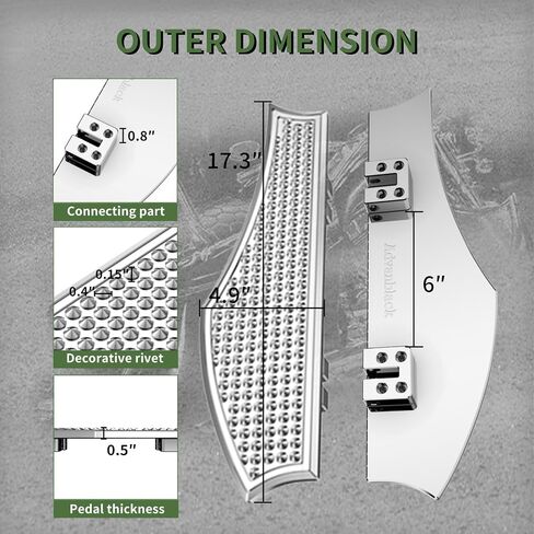 Harley Driver Footpegs Vengeance Front Ride Floor Board Floorboards Fit for Harley Touring Road Glide Street Glide Electra Glide(Chrome) in Saudi Arabia