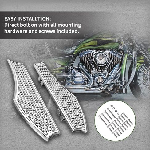 Harley Driver Footpegs Vengeance Front Ride Floor Board Floorboards Fit for Harley Touring Road Glide Street Glide Electra Glide(Chrome) in Saudi Arabia