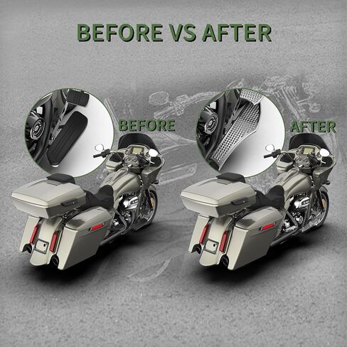 Harley Driver Footpegs Vengeance Front Ride Floor Board Floorboards Fit for Harley Touring Road Glide Street Glide Electra Glide(Chrome) in Saudi Arabia