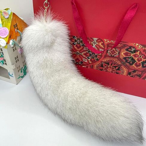 Therian tail Fluffy Fox Tail Fur Fox Tail Keychain furry tail Costume Cosplay Accessorie Furry Wolf Tail Handbag in Saudi Arabia