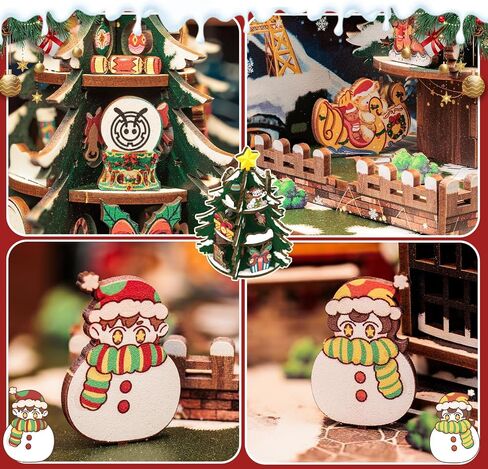 Cutefun Book Nook Kit, DIY Miniature House Dollhouse Kit for Adults and Teens, Christmas Cottage Bookends, 3D Puzzles for Adults Christmas Decorations Gifts for Family Friends in Saudi Arabia