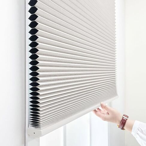 DEZ FURNISHINGS Cordless 1.5" Blackout Cellular Shade, Energy Saver, 46" W x 48" H, White in Saudi Arabia