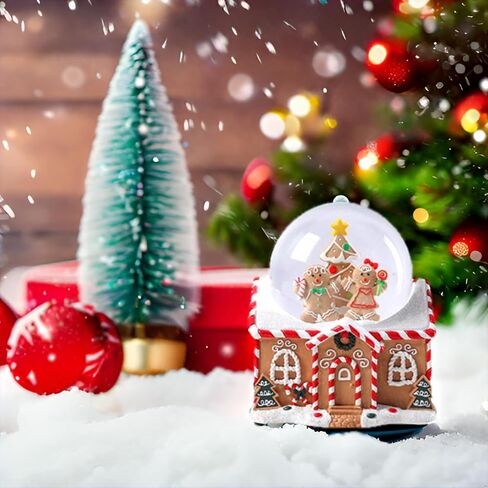 عيد الميلاد سنو غلوب الموسيقية - رجل الزنجبيل سنو غلوب كاندي هاوس عيد الميلاد المياه سنو غلوب LED ضوء تغيير صندوق الموسيقى ديكور المنزل عيد الميلاد للأطفال in Kuwait