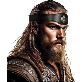 L'VOW Viking Leather Headband Adjustable Medieval Headpiece LARP Costume Renaissance Cosplay Accessories