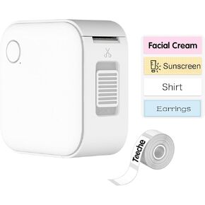 Mini Label Maker, Bluetooth Label Maker Machine with Tape, Waterproof Labels with Multiple Templates Labelmaker for Organizing Office Home School, White