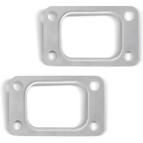 2 PCS Automotive Turbine Flange Gasket, 4.25" x 2.6" Iron Turbocharger Intake Manifold Gasket, T3 T34 T35 T38 GT35 GT35R Turbine Modification Accessories, Suitable for Most Cars (Silver)