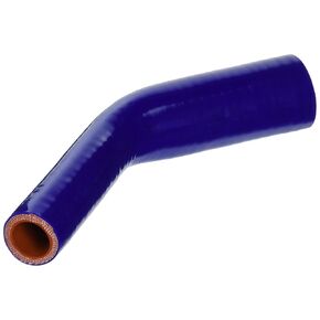 HPS HTSER45-087-138-BLUE Silicone High Temperature 4-ply Reinforced 45 degree Elbow Reducer Coupler Hose, 100 PSI Maximum Pressure, 4" Leg Length on each side, 7/8" > 1-3/8" ID, Blue