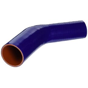 HPS HTSER45-200-250-BLUE Silicone High Temperature 4-ply Reinforced 45 degree Elbow Reducer Coupler Hose, 55 PSI Maximum Pressure, 4" Leg Length on each side, 2" > 2-1/2" ID, Blue