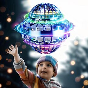 Litrevy Flying Orb Galaxy Ball 2024 لعبة مطورة، كرة بوميرانج تحوم كرة صغيرة بدون طيار يتم التحكم فيها يدويًا، ألعاب فيدجيت سبينر UFO مع ضوء LED، هدايا عيد ميلاد للأولاد والبنات البالغين (أحمر)