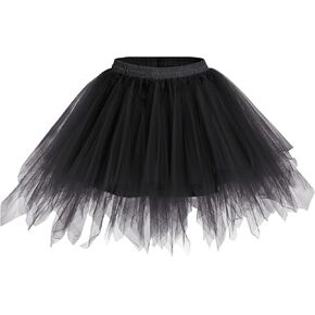 Tutu Skirts for Women Adult Ballet Dance Tutu Tulle Skirt Petticoat Short Halloween Cosplay Costume