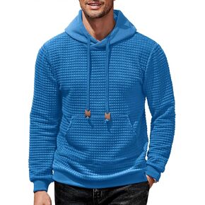 COOFANDY Mens Hoodies Sweatshirts Long Sleeve Fashion Waffle Knit Pullover Hoodie with Pocket