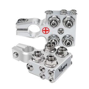 Vgate Car Battery Terminal Connectors, 15-Way Lead-Acid Battery Terminal, AGM Post Terminal Ends Connect, 8AWG up to 4/0(XL) Wire for SAE/DIN/EN, Compatible with Cars, Vans, Trucks and More