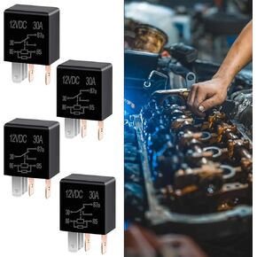 4 PCS Automotive FM Relay, DC 12V Plug-and-Play Two-pin Adjustable Frequency Steering Flasher Relay, Universal Hazard Warning Signal Accessory, Suitable for Cars and Motorcycles (Black)