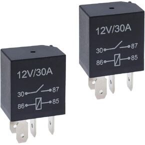 4 PCS Automotive FM Relay, DC 12V Plug-and-Play Two-pin Adjustable Frequency Steering Flasher Relay, Universal Hazard Warning Signal Accessory, Suitable for Cars and Motorcycles (Black)