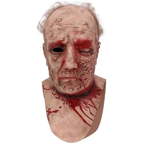 Generic Scary Old Man Mask with Hair Horror Zombie Mask Halloween Creepy Mask Realistic Zombie Mask Adults