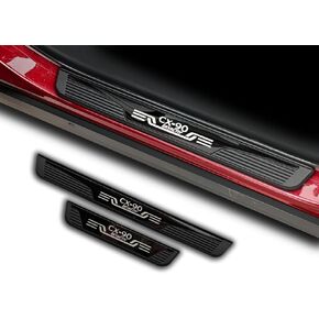 GZBFTDH Door Sill Scuff Plates for Mazda CX-90 2024, Door Entry Guard Accessories Trim Cover, Auto Interior Accessory Kick Panels 4pcs set