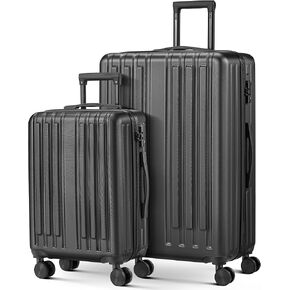 2 Piece Luggage Set, Hardside Lightweight Suitcase Sets with Spinner Wheels (20inch/28inch, Green)