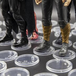 SIXPOINTS 70 Pieces 6 inch Action Figure Stand , Black Plastic Figure Display Holder Base ,Model Support Stands Compatible with 1/12 Marvel Legends /DC/ GI Joe/ MOTU Figure Toy (70Pcs Round(Black)) in Kuwait