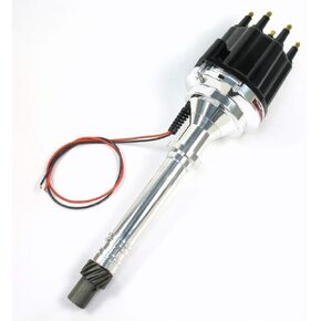 Pertronix D7100810 Flame-Thrower Non Vacuum Black Male Cap Billet Electronic Distributor with Ignitor III Technology for Chevrolet Small Block/Big Block