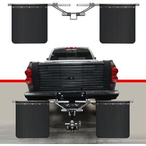 2" 2.5" 3" Hitch Mounted Mud Flaps, Universal Heavy-Duty Mud Flaps System Height and Width Adjustable for Most Types of Vehicles