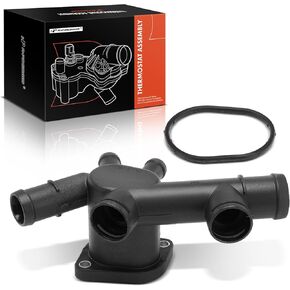 A-Premium Engine Coolant Thermostat Housing Compatible with Select Volkswagen Models - Beetle 1999-2010 2.0L - Rear Side