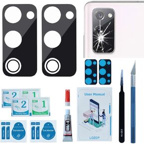 LOZOP 2 Sets S22 Ultra Rear Camera Lens Glass Replacement with Adhesive Compatible for Galaxy S22 Ultra with Repair Tools and Installation Manual